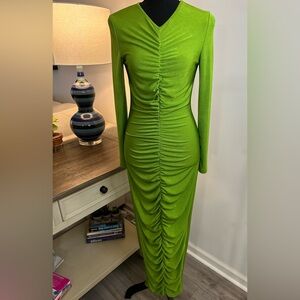 SHEIN SXY Green Curvy Ruched Midi Dress - Size S